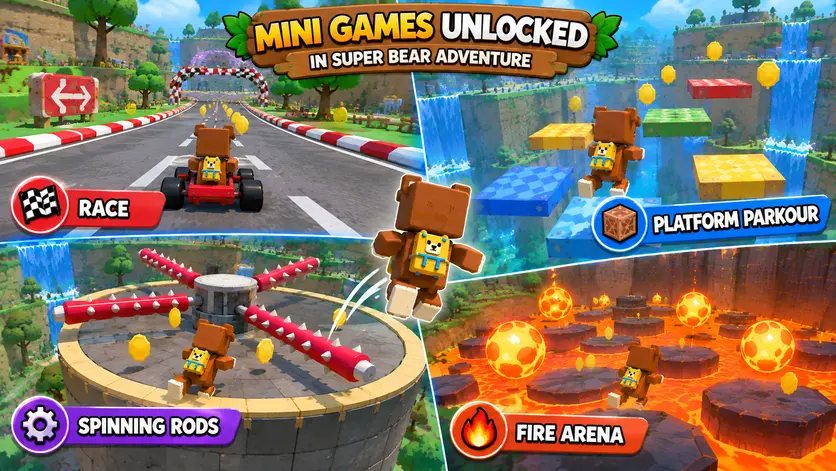 Super Bear Adventure MOD APK Mini Games Super Bear Adventure MOD APK Mini Games
